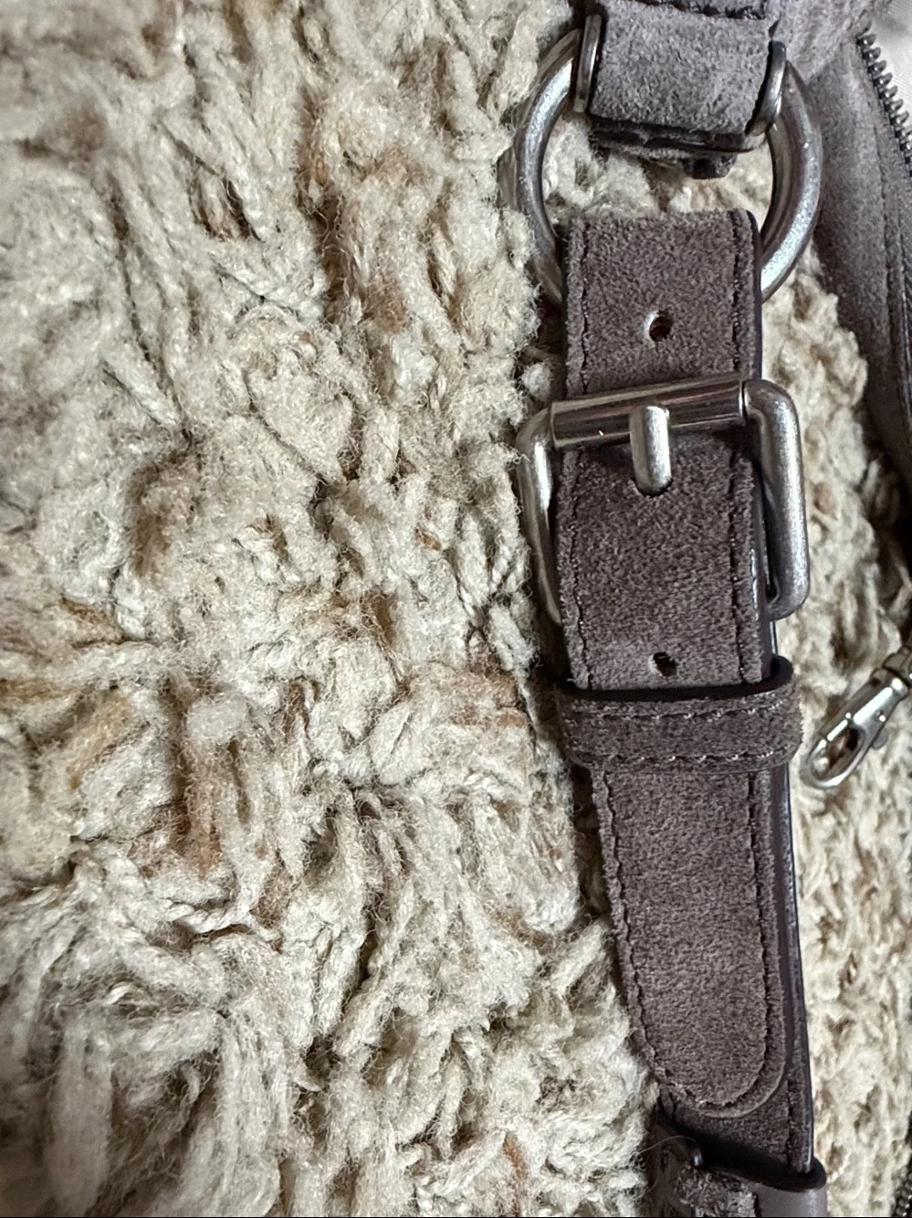 Michael Kors Women's Billy Grey Suede Leather Fringe Shoulder Bag